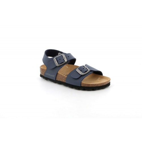 Grunland - sandalo in sughero con doppia fascia blu GRUNLAND Junior shop online