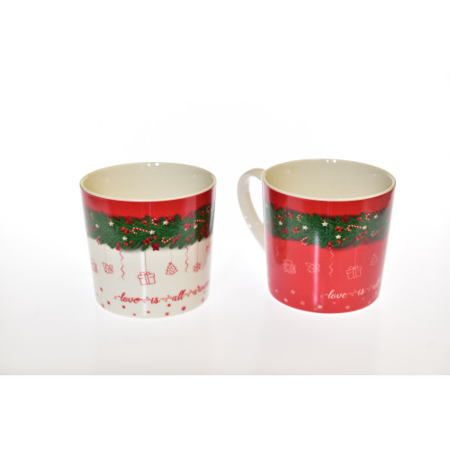 Set 2 Tazze Mug in porcellana " merry christmas"  shop online