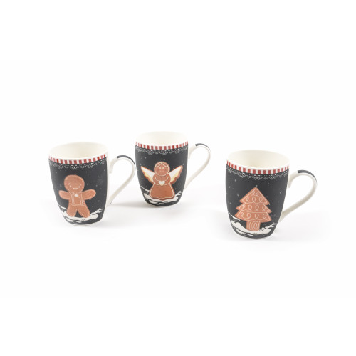 Set 3 tazze con biscotti in ceramica  shop online